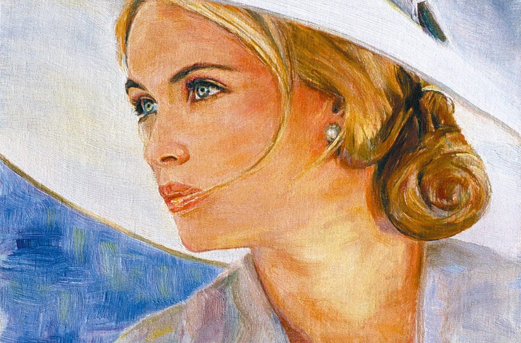 Lady with Blue Eyes and White Hat